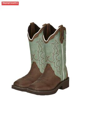 Leather Western Boot with Square Toe & J-Flex Comfort Insole